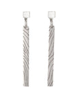 Imprint Stud Drop Large Silver Earrings