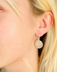 Imprint Drop Disc Earrings