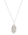 Imprint Oval Silver 14kt Pendant 18 inch Chain