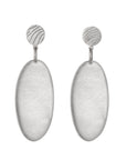 Imprint Stud Drop Oval Plain Silver Earrings